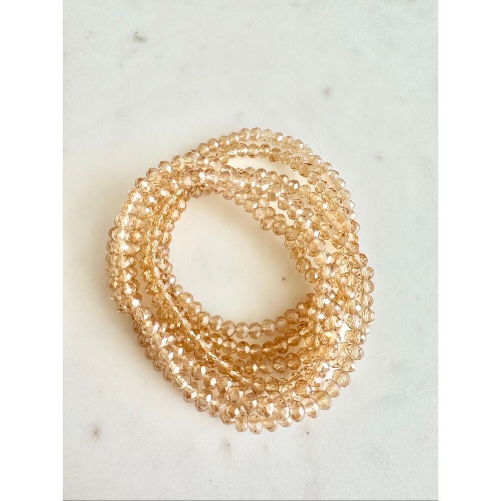 Set of champagne sparkle bead bracelets